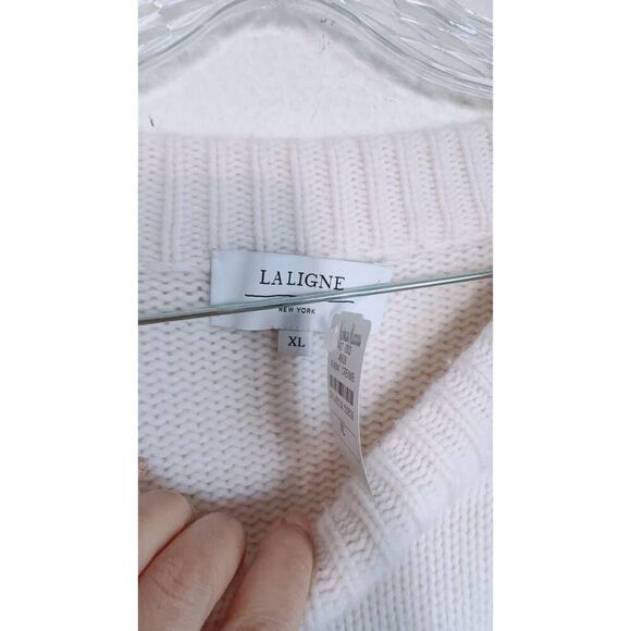 LA LIGNE Mini Marin Striped Sweater In Creamblue Multi XL - Picture 10 of 13